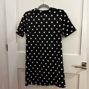 Juniors size medium black and white polka dot dress